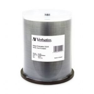 Verbatim CD-R 700MB 100Pk White Wide InkJet 52x Ideal for full-surface, edge-to-edge printing - Leader Electronics