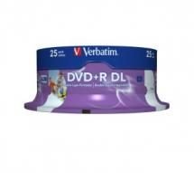 Verbatim DVD+R DL 8.5GB 25Pk White Wide Inkjet 8x - Leader Electronics