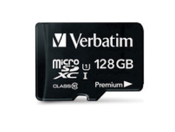 Verbatim Micro SDXC 128GB (Class 10 UHS-I) w Adaptor - 600x, 90 MB/Second, High Capacity and fast transfer. Mobile, Camera, Backup. Water Resistant - Leader Electronics