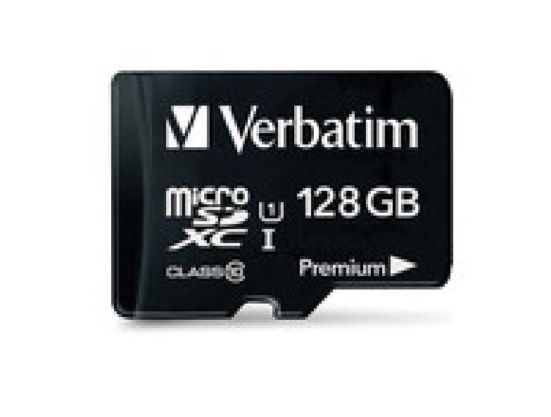 Verbatim Micro SDXC 128GB (Class 10 UHS-I) w Adaptor - 600x, 90 MB/Second, High Capacity and fast transfer. Mobile, Camera, Backup. Water Resistant - Leader Electronics