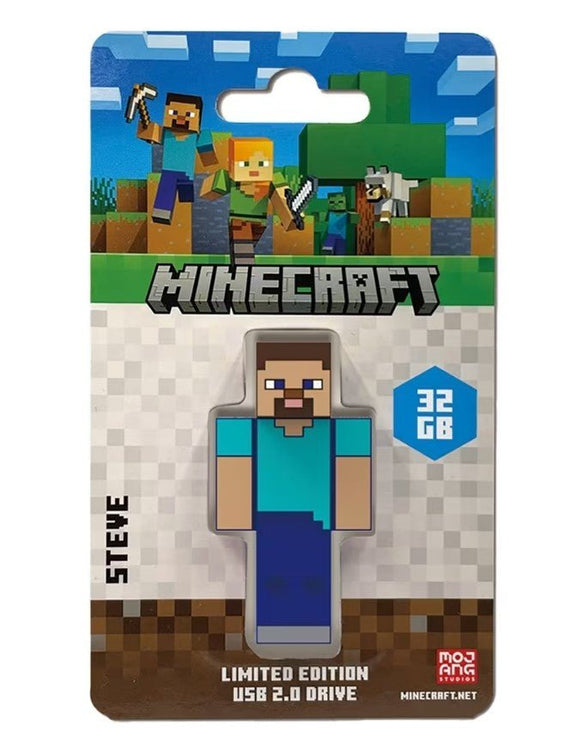 Verbatim Minecraft Steve - Collector's Edition USB Flash Drive - 32GB - Steve. Retail Pack - Minecraft Movie 2025 - Leader Electronics