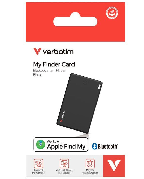 Verbatim My Finder Card Bluetooth Finder 1 pack- Black, Bluetooth Apple Find My - Leader Electronics