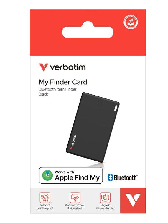 Verbatim My Finder Card Bluetooth Finder 1 pack- Black, Bluetooth Apple Find My - Leader Electronics