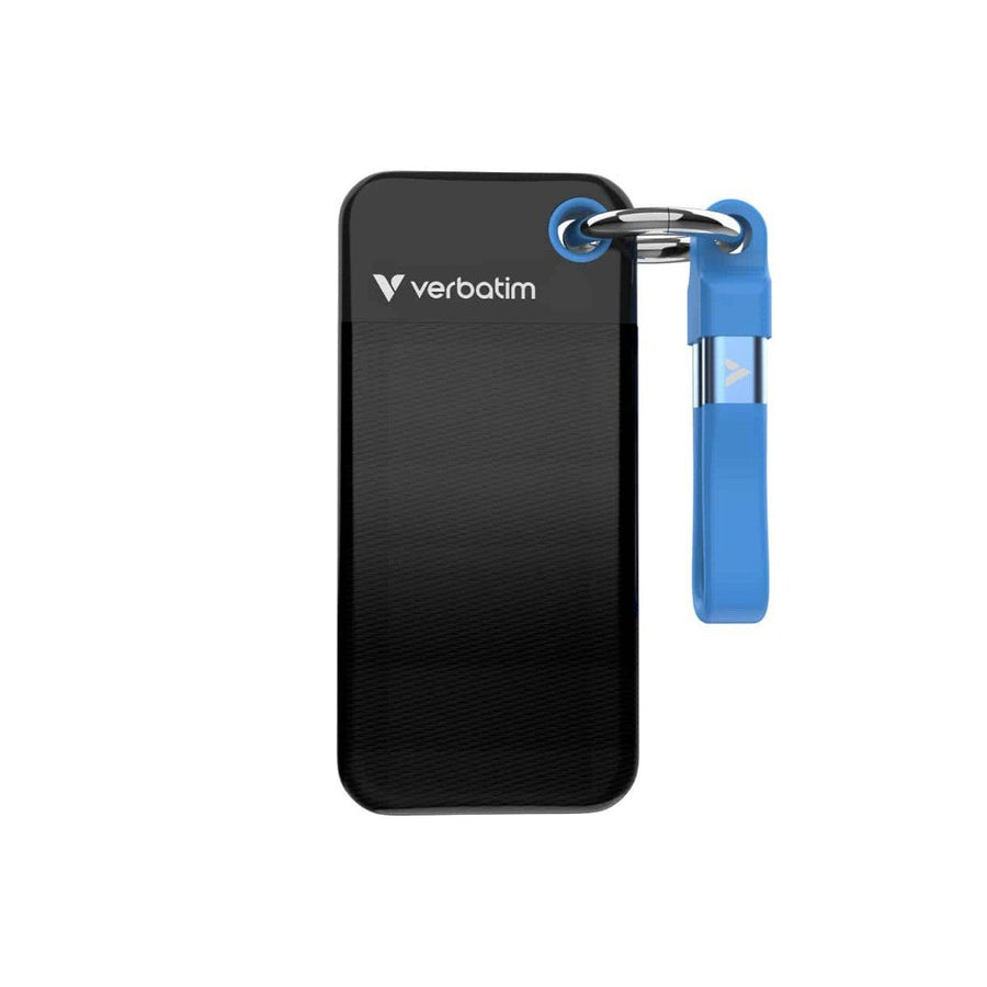 Verbatim Pocket SSD USB 3.2 Gen 2 2TB Black/Blue, Convenient keyring and cable holder keeps your cable neat and tangle-free Verbatim Pocke - Leader Electronics