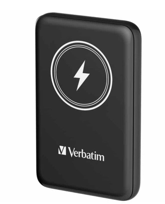 Verbatim Power Pack 10,000 mAh PD 3.0, 22.5w, embedded cables USB-C, Lightning Cables, USB-A Ports – Charge 4 devices at once, LED display Black - Leader Electronics
