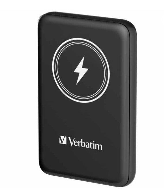 Verbatim Power Pack 10,000 mAh PD 3.0, 22.5w, embedded cables USB-C, Lightning Cables, USB-A Ports – Charge 4 devices at once, LED display Black - Leader Electronics