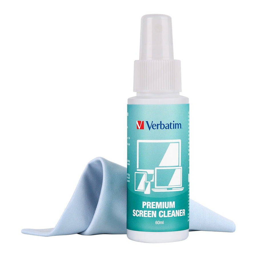 Verbatim Premium Screen Cleaning Kit - 60ml. Laptop, Phone, Tablet, Monitors, Screens, Glass. Antibacterial - Leader Electronics