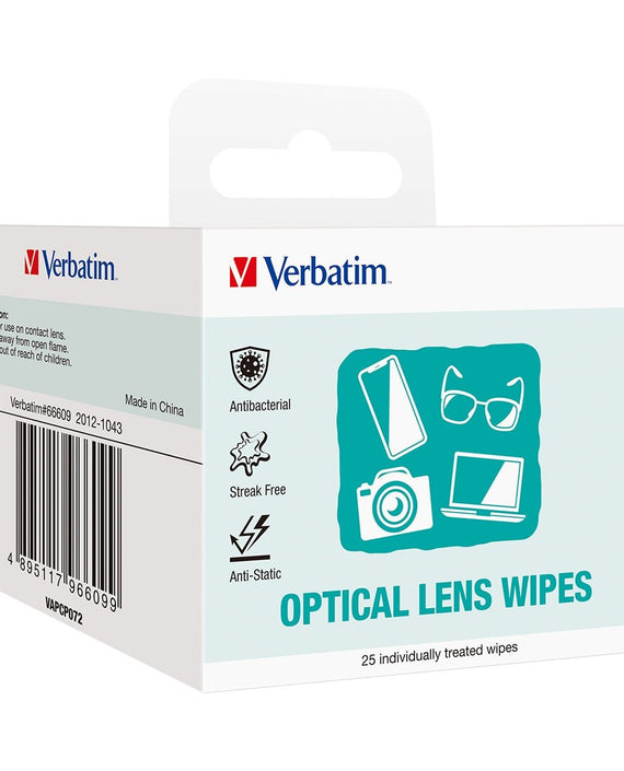 Verbatim Screens, Monitor, Glasses, Window Cleaning Wipes - 25pcs - Leader Electronics