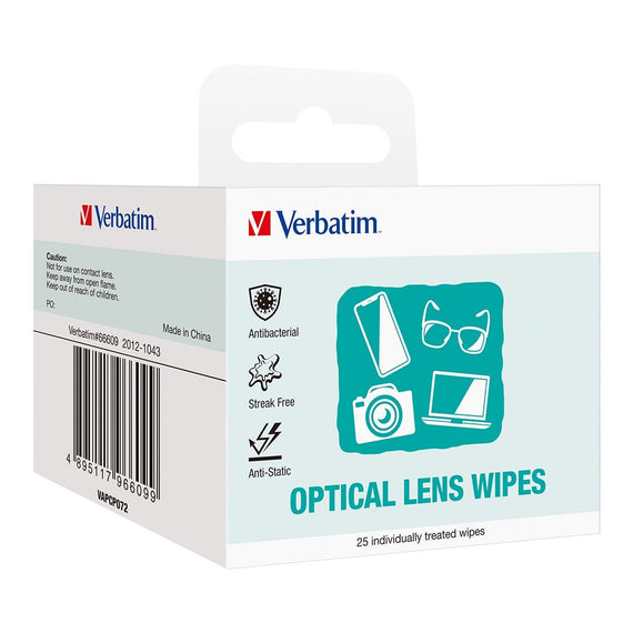 Verbatim Screens, Monitor, Glasses, Window Cleaning Wipes - 25pcs - Leader Electronics
