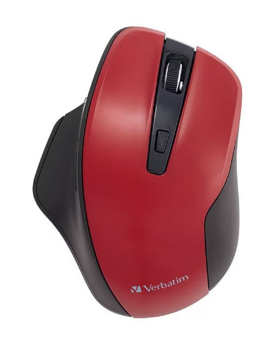 Verbatim Silent Ergonomic Wireless LED Mouse Red - Leader Electronics