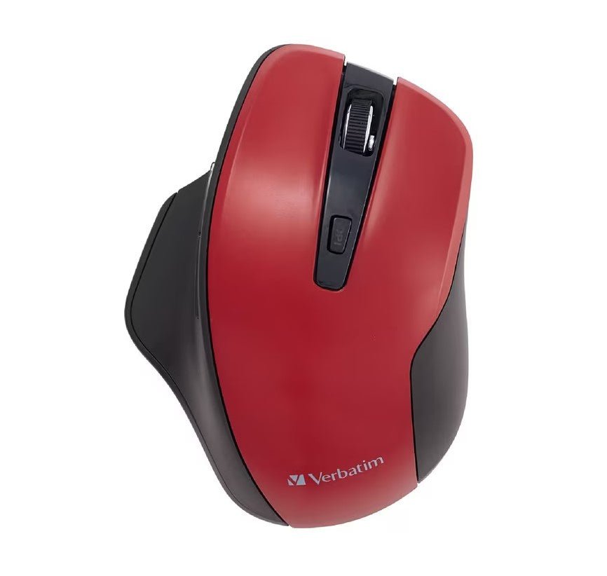 Verbatim Silent Ergonomic Wireless LED Mouse Red - Leader Electronics