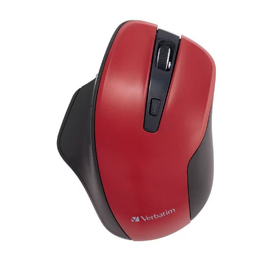 Verbatim Silent Ergonomic Wireless LED Mouse Red - Leader Electronics