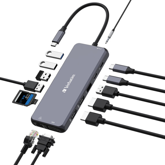 Verbatim USB-C Pro Multiport Hub- 14 Ports - Leader Electronics
