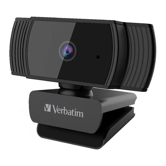 Verbatim Webcam Full HD 1080P with Auto Focus - Black - Leader Electronics