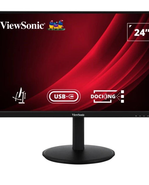 ViewSonic 24' Full HD Ergonomic Docking Monitor with USB-C 65w, USB 3.2 Hub, 100hz, HDMI, DP, Ergonomics Height Adjust, Swivel, Pivot, Advanced Wty - Leader Electronics