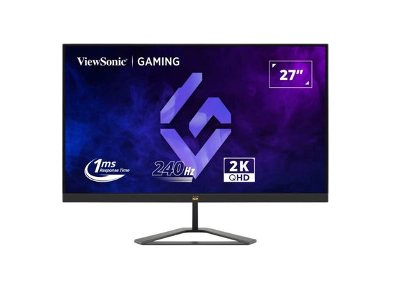 ViewSonic 27' 2K 240hz 1ms Lightning Fas, IPS, Dual Speakers, SuperClear IPS. 2x HDMI 2.0, 1x DP 1.4. VESA 100x 100t, Tilt Gaming Monitor - Leader Electronics