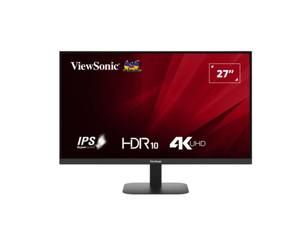 ViewSonic 27' 4K 3840 x 2160 SuperClear IPS, HDR10, 2x HDMI and DP x1, Eye Pro Tech.Seamless, VESA 75, Eco Mode, Joy Key rear, Office Monitor - Leader Electronics