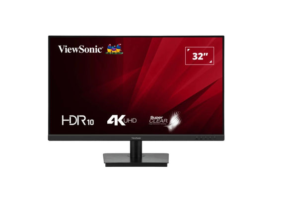 ViewSonic 32' VA3208 4K UHD 3840 x 2160, Superclear, HDR10, 2x HDMI and 1x DP, 3.5 Audio Port, Office Business Monitor Retail (LS) - Leader Electronics