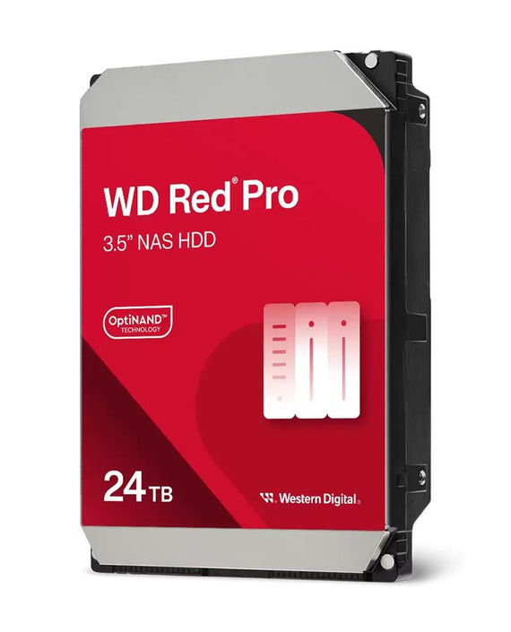 Western Digital 24TB 3.5' SATA HDD, 7200RPM, CMR, up to 287MB/s, 512MB cache, RAID-optimized for NAS, 550TB/yr workload, 5-year warranty - Leader Electronics