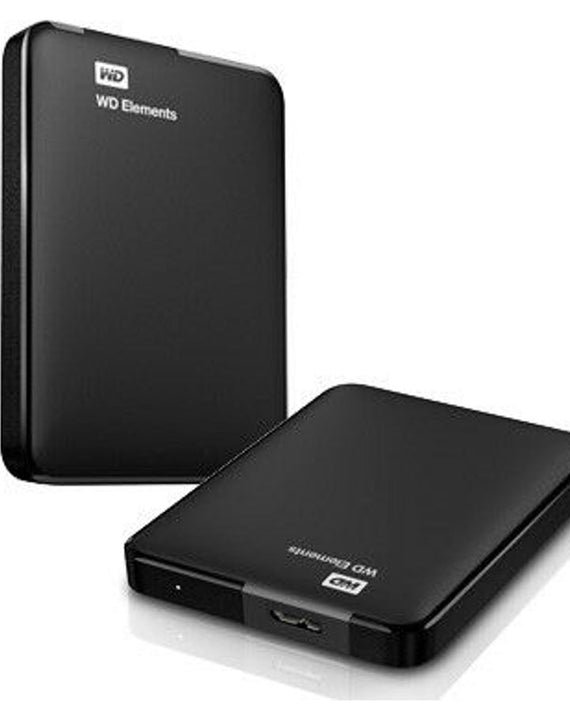 Western Digital WD Elements 2TB USB 3.0 2.5' Portable External Hard Drive - Slim Light Durable Shock Proof Black Plug & Play NTFS for Windows 10/8.1/7 - Leader Electronics