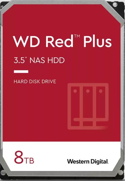 Western Digital WD Red Plus 8TB 3.5' NAS HDD SATA WD80EFPX 215MB/s 5640 RPM 256MB Cache 3-Year Limited Warranty - Leader Electronics
