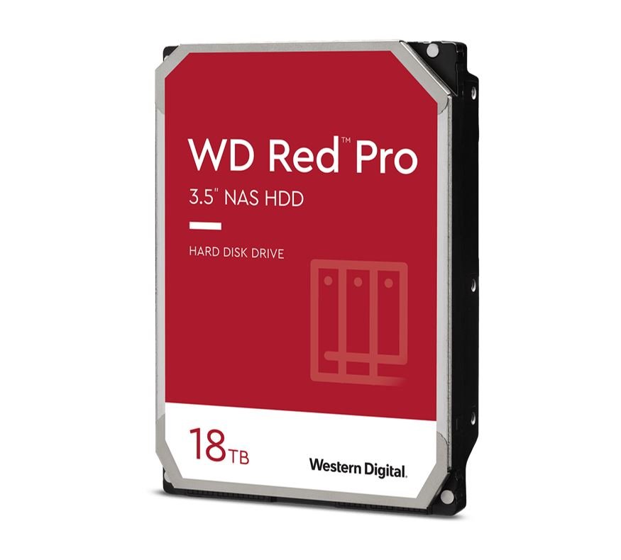 Western Digital WD Red Pro 18TB 3.5' NAS HDD SATA3 7200RPM 512MB Cache 24x7 300TBW ~24-bays NASware 3.0 CMR Tech 5yrs wty - Leader Electronics