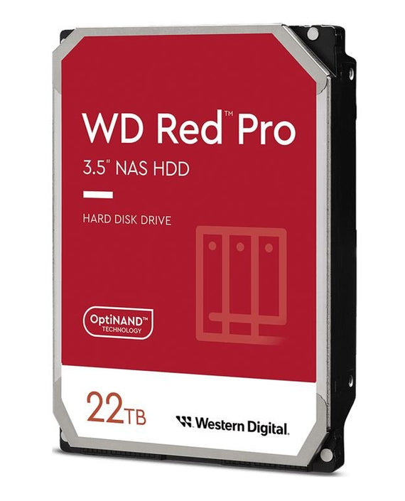 Western Digital WD Red Pro 22TB 3.5' NAS HDD SATA3 7200RPM 512MB Cache 24x7 300TBW ~24-bays NASware 3.0 CMR Tech 5yrs wty - Leader Electronics
