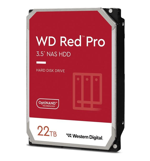 Western Digital WD Red Pro 22TB 3.5' NAS HDD SATA3 7200RPM 512MB Cache 24x7 300TBW ~24-bays NASware 3.0 CMR Tech 5yrs wty - Leader Electronics