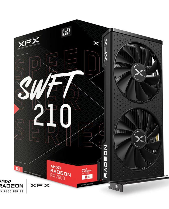 XFX Speedster SWFT210 AMD Radeon RX 7600 Core Gaming Graphics Card with 8GB GDDR6 HDMI 3xDP, AMD RDNA™ 3 (RX-76PSWFTFY) - Leader Electronics
