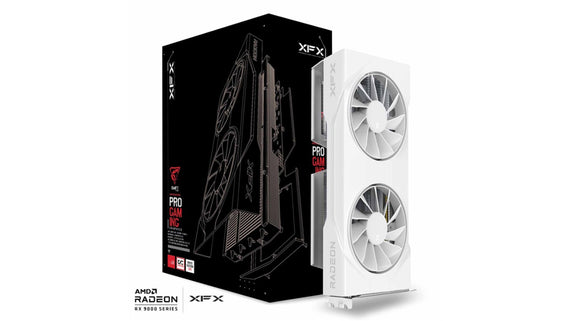 XFX Swift AMD Radeon RX 9060XT OC White Gaming Edition with 16GB GDDR6 HDMI 2xDP, AMD RDNA™ 4 (RX-96TSW16WBQ) - Leader Electronics