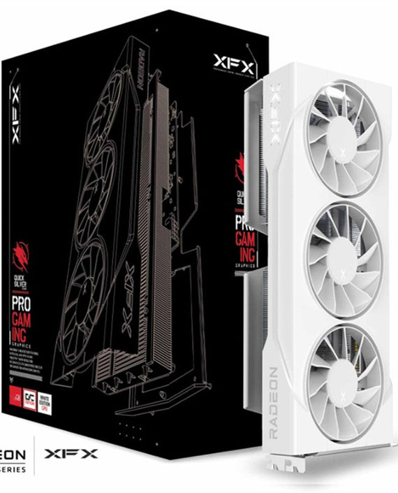 XFX Swift AMD Radeon RX 9060XT OC White Triple Fan Gaming Edition with 16GB GDDR6 HDMI 2xDP, AMD RDNA™ 4 (RX-96TS316W7) - Leader Electronics