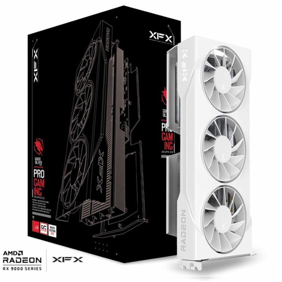 XFX Swift AMD Radeon RX 9060XT OC White Triple Fan Gaming Edition with 16GB GDDR6 HDMI 2xDP, AMD RDNA™ 4 (RX-96TS316W7) - Leader Electronics