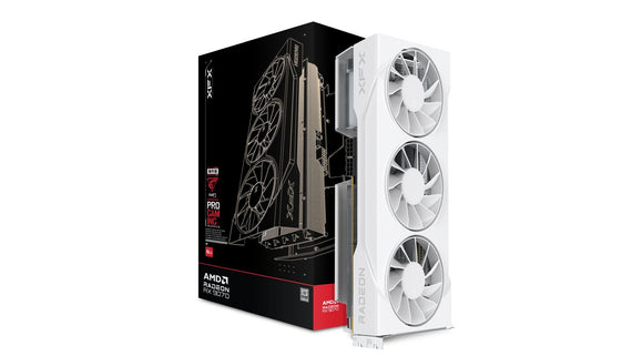 XFX Swift AMD Radeon RX 9070XT White Triple fan Gaming Edition with 16GB GDDR6 HDMI 3xDP, AMD RDNA™ 4 (RX-97TSWF3W9) - Leader Electronics