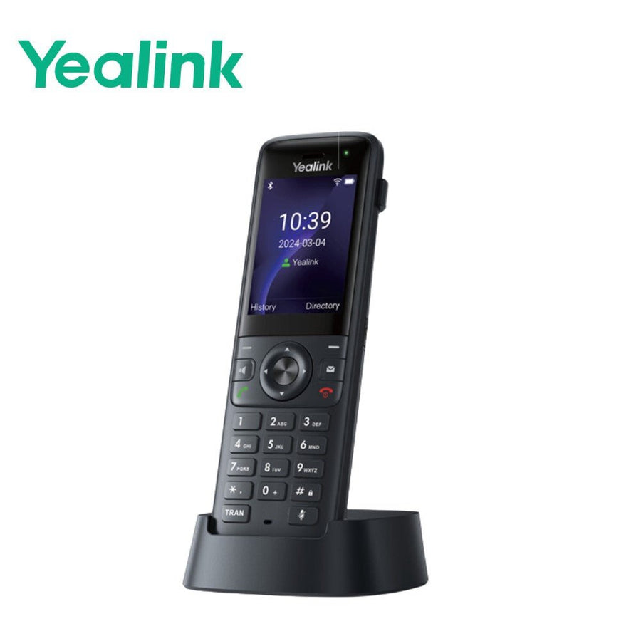 Yealink AX83H Handheld Wi-Fi IP Phone, Wi-Fi 6, Bluetooth, HD Audio, Smart Noise Cancellation, QuickCharge, Vibration, 3.5mm Headset Jack, Belt Clip, - Leader Electronics