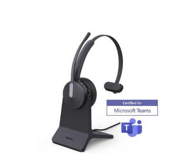 Yealink BH70 Bluetooth Wireless Mono Headset with Stand Teams USB-C/A, 3mic noise cancellation up to 35h Talk time BT51 C Dongle with Type A Adapter - Leader Electronics