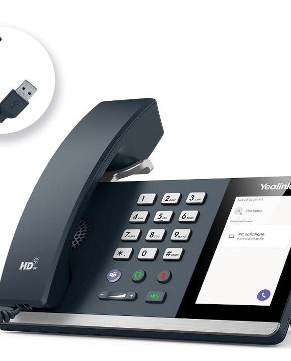 Yealink MP45 USB Teams Phone Desk Corded Phones for Work, Certified by Microsoft Teams Skype for Business System, Powered by Computer via USB-A/C - Leader Electronics