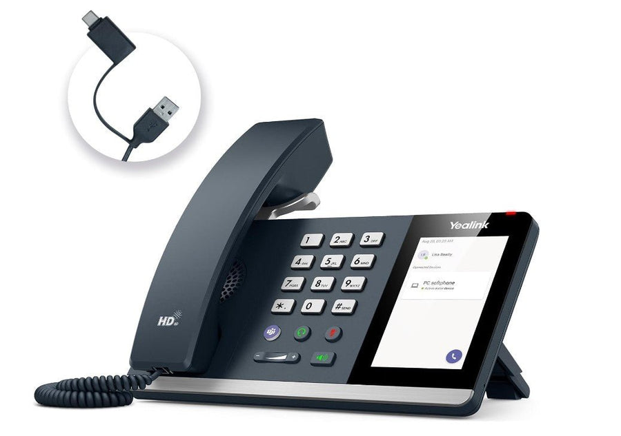 Yealink MP45 USB Teams Phone Desk Corded Phones for Work, Certified by Microsoft Teams Skype for Business System, Powered by Computer via USB-A/C - Leader Electronics