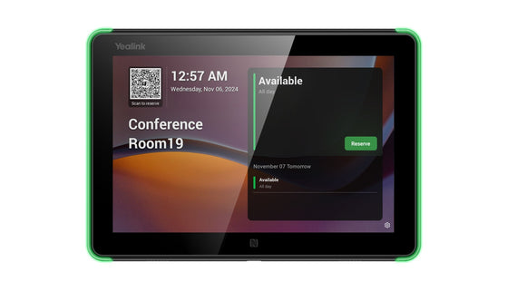 Yealink Roompanel Android based Scheduling Panel 8-inch, flush mount kit for wall or glass, 20° Tilt, PSU included, Yealink Platform, Microsoft Teams, - Leader Electronics