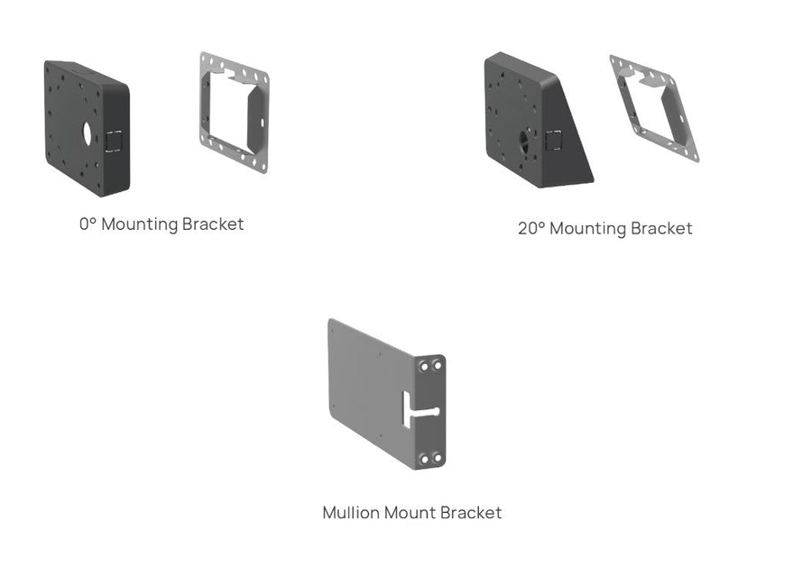 Yealink RoomPanel Mount Kits, Device Compatibility RoomPanel, 0° Mounting Bracket, 20° Mounting Bracket, Mullion Mount Bracket - Leader Electronics