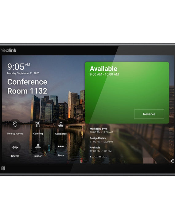 Yealink RoomPanel Plus E2- Black Android 13 OS Touch Screen Scheduler 10.1-inch multifunctional meeting room schedule panel Anit-fingerprint Coating - Leader Electronics