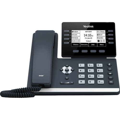 Yealink SIP-T53, 12 Line IP HD Phone Prime Business Phone, 3.7' 360 x 160 greyscale screen, HD voice, Dual Gig Ports, USB 2.0 Port, SBC Ready - Leader Electronics