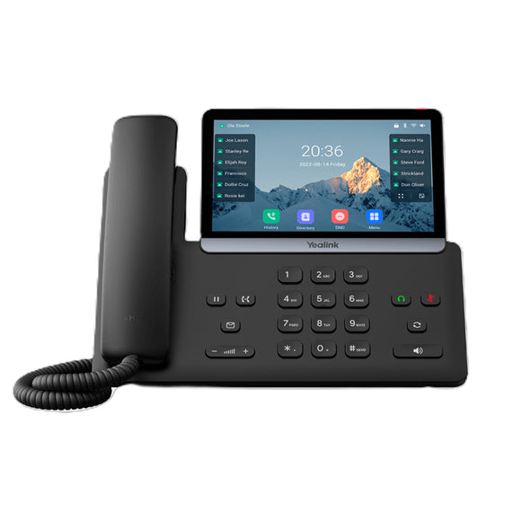 Yealink SIP-T77U IP Phone, 7' Touchscreen, 16 SIP Accounts, Dual USB, HD Voice, PoE, Linux 6.1, TEE Encryption - Leader Electronics