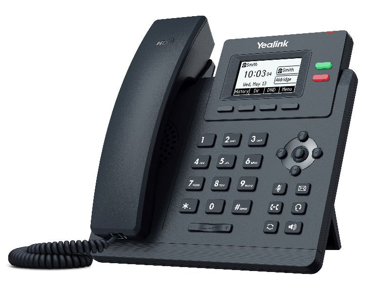 Yealink T31G 2 Line IP phone Basic Desk Phone, 132x64 LCD, Dual Gigabit Ports, PoE. No Power Adapter included, Zoom, HD Voice, 5-Way Local Conference - Leader Electronics
