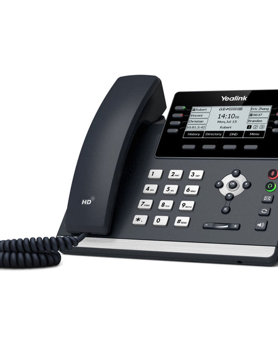 Yealink T43U 12 Line IP phone, 3.7' 360x160 pixel Graphical LCD with backlight, Dual USB Ports, POE Support, Wall Mountable, ( T42S ), 3.7' screen - Leader Electronics