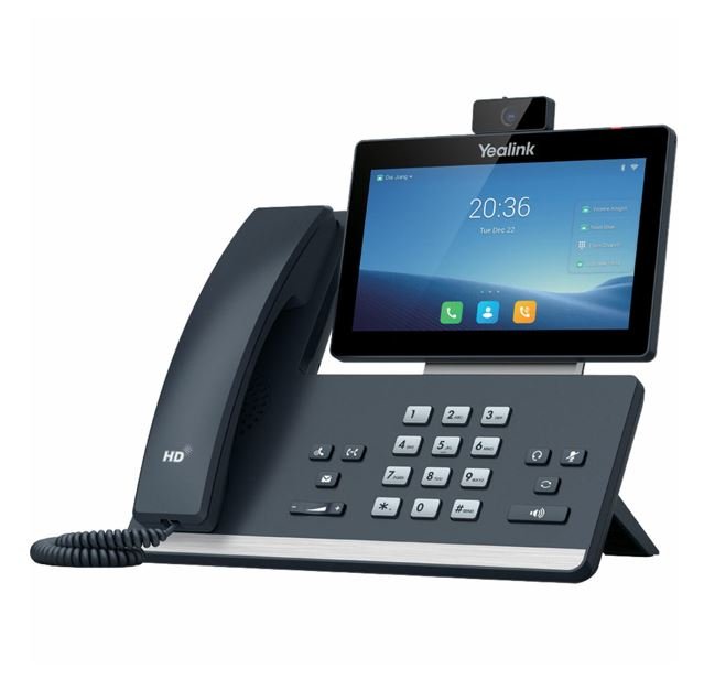 Yealink T58W-C 16 Line IP HD Android Phone with HD Camera, 7' colour touch screen, HD voice, Dual Gig Ports, Built-in Bluetooth& Wifi, USB 2.0 - Leader Electronics