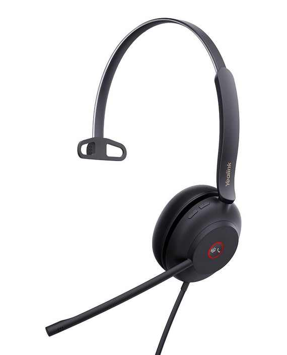 Yealink UH37 Microsoft Teams Certified USB Wired Headset, Mono, USB-C, 35mm Speaker, Busylight, Leather Ear Cushion, HD Audio - Leader Electronics