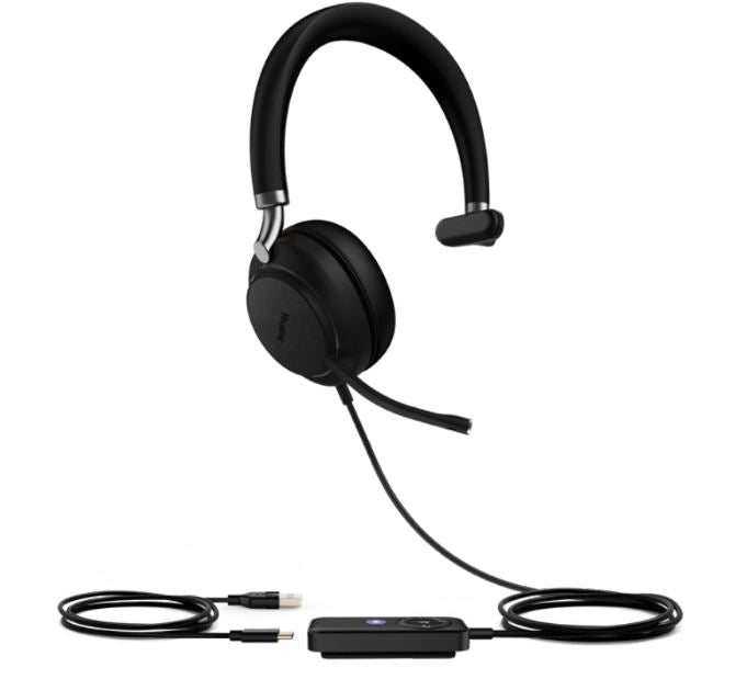 Yealink UH38 Mono Mode USB and Bluetooth Headset, USB-A,Teams Call Controller with Built-In Battery Dual Noise-Canceling Mics, Busy Light, Teams EOL - Leader Electronics