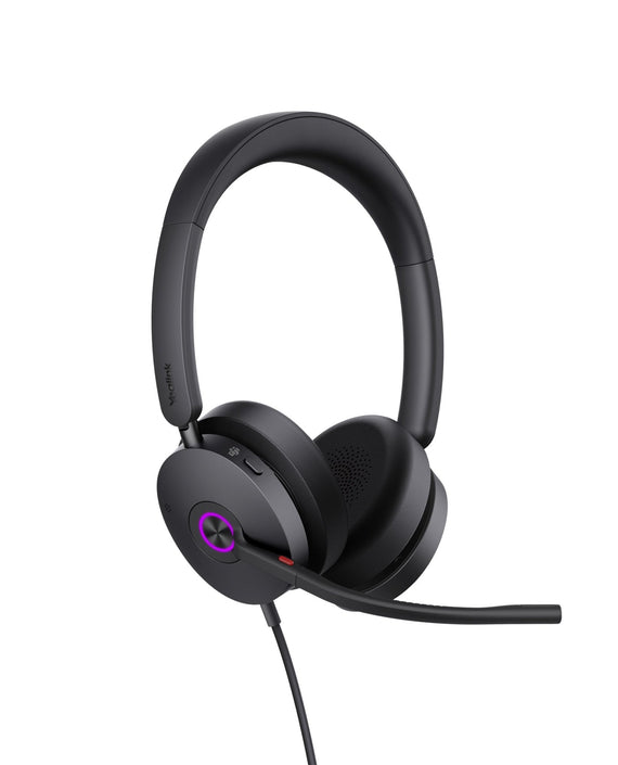 Yealink UH48 Teams USB Wired Headset Hybrid Active Noise Cancellation, Four-Microphone Noise-canceling Technology, Swift Plug & Play All-Day Comfort - Leader Electronics