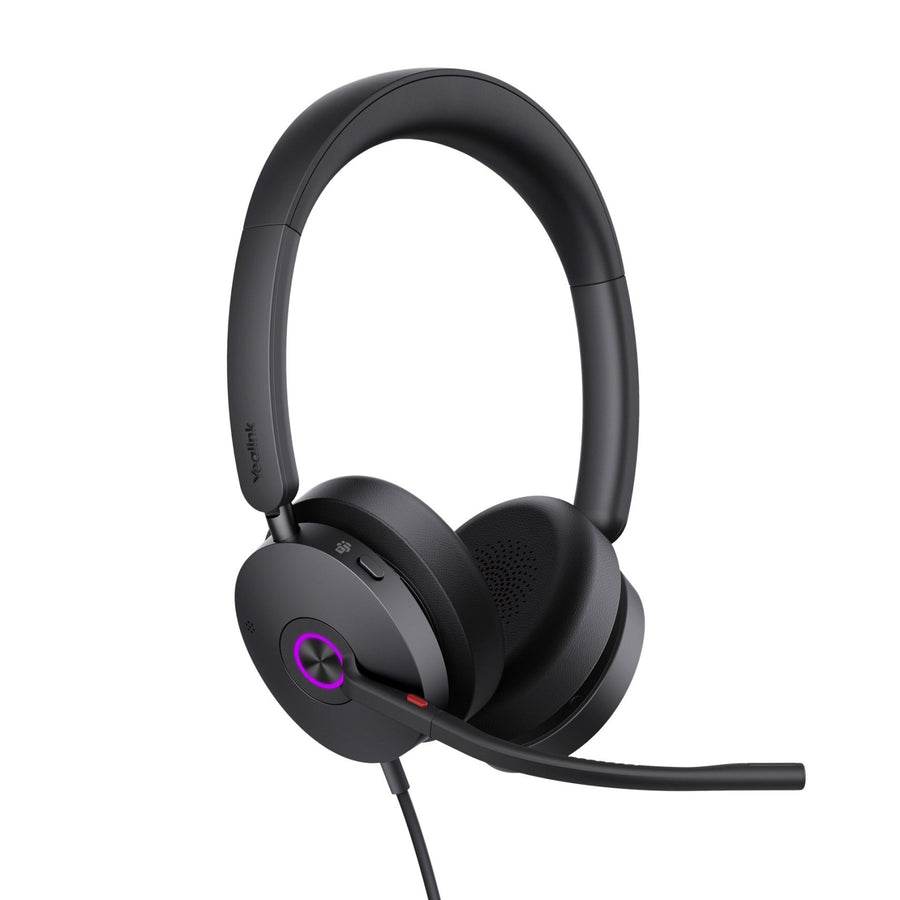 Yealink UH48 Teams USB Wired Headset Hybrid Active Noise Cancellation, Four-Microphone Noise-canceling Technology, Swift Plug & Play All-Day Comfort - Leader Electronics