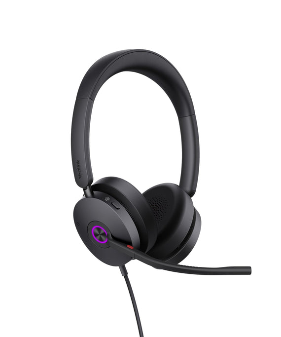 Yealink UH48 Teams USB Wired Headset Hybrid Active Noise Cancellation, Four-Microphone Noise-canceling Technology, Swift Plug & Play All-Day Comfort - Leader Electronics